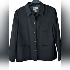 Pendleton Vintage 90s Black Cotton Chore Lined Coat Size‎ 16